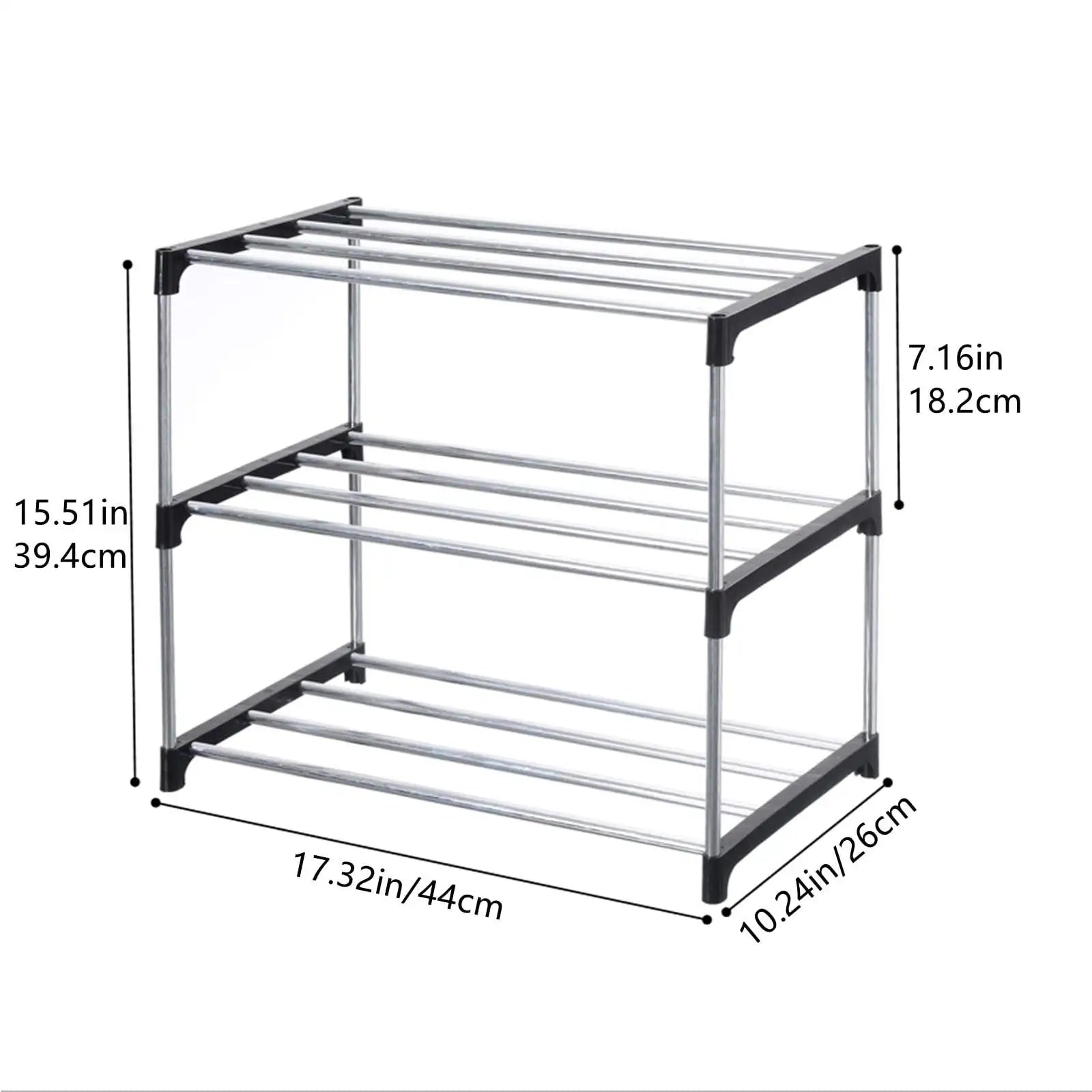 StackFit Modular Space-Saving Shoe Organizer Rack