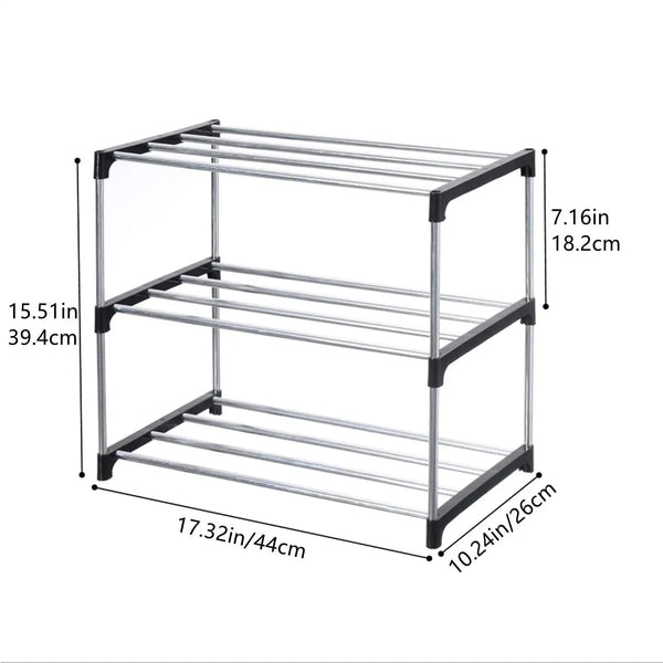StackFit Modular Space-Saving Shoe Organizer Rack