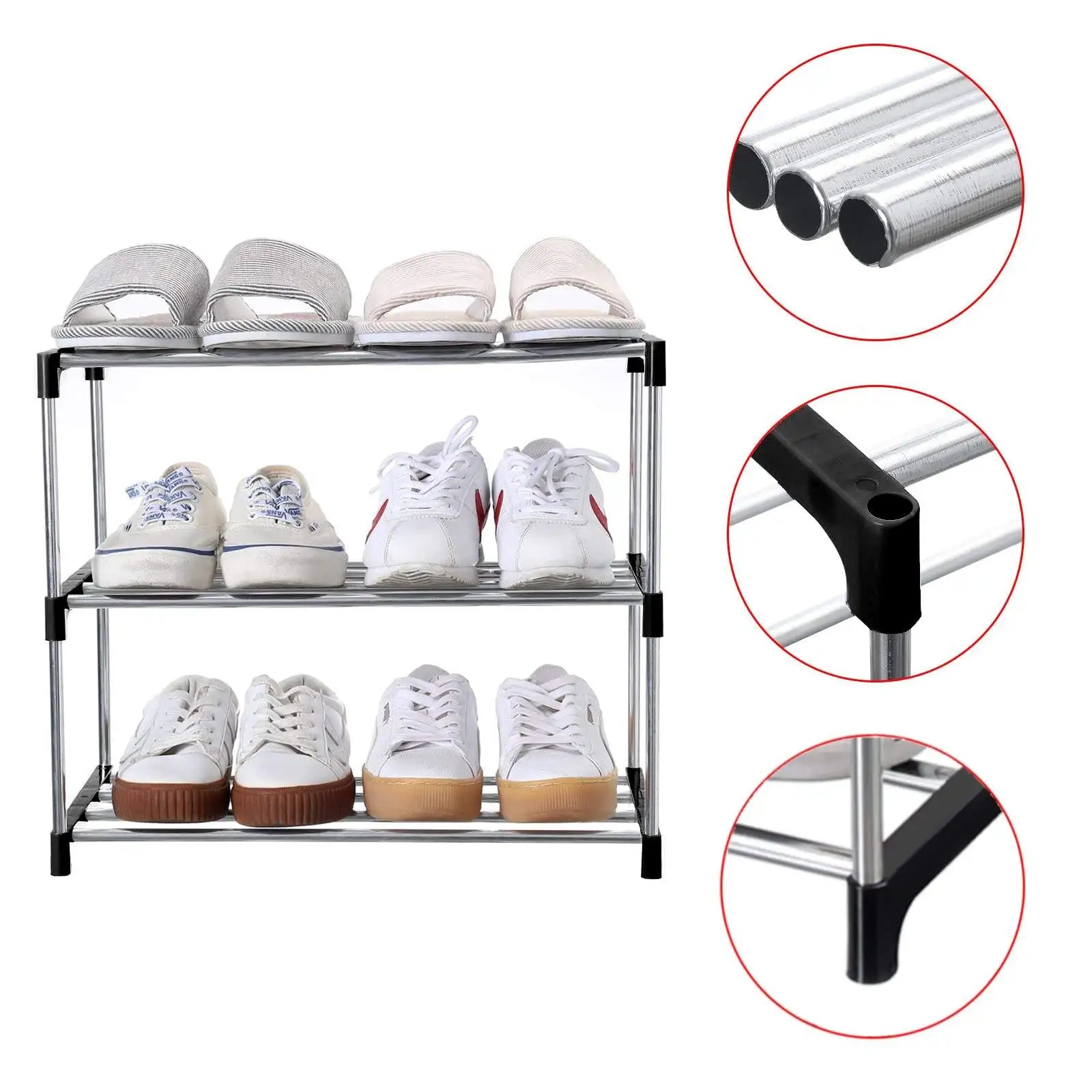 StackFit Modular Space-Saving Shoe Organizer Rack