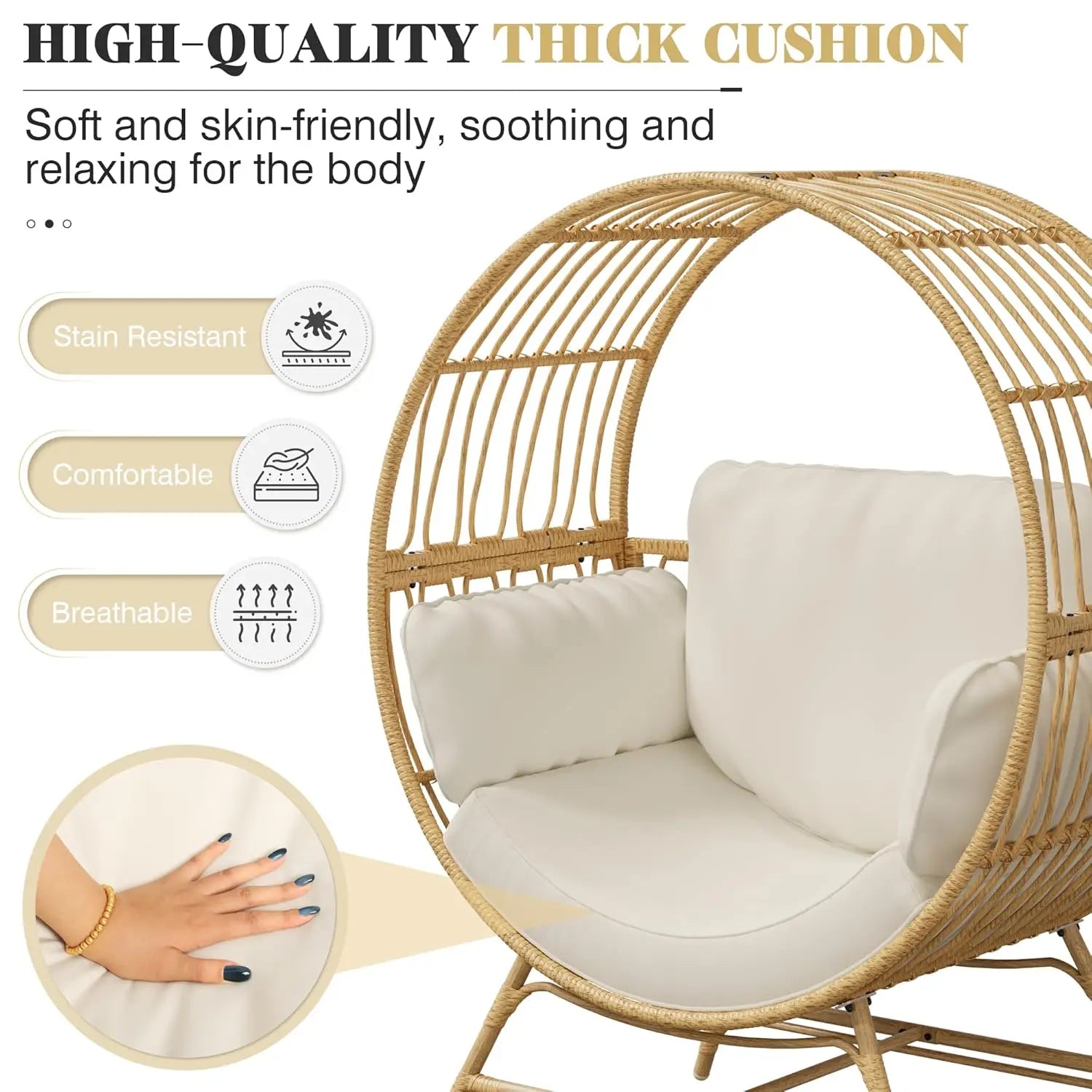 CloudNest Oversized Egg Hanging Chair