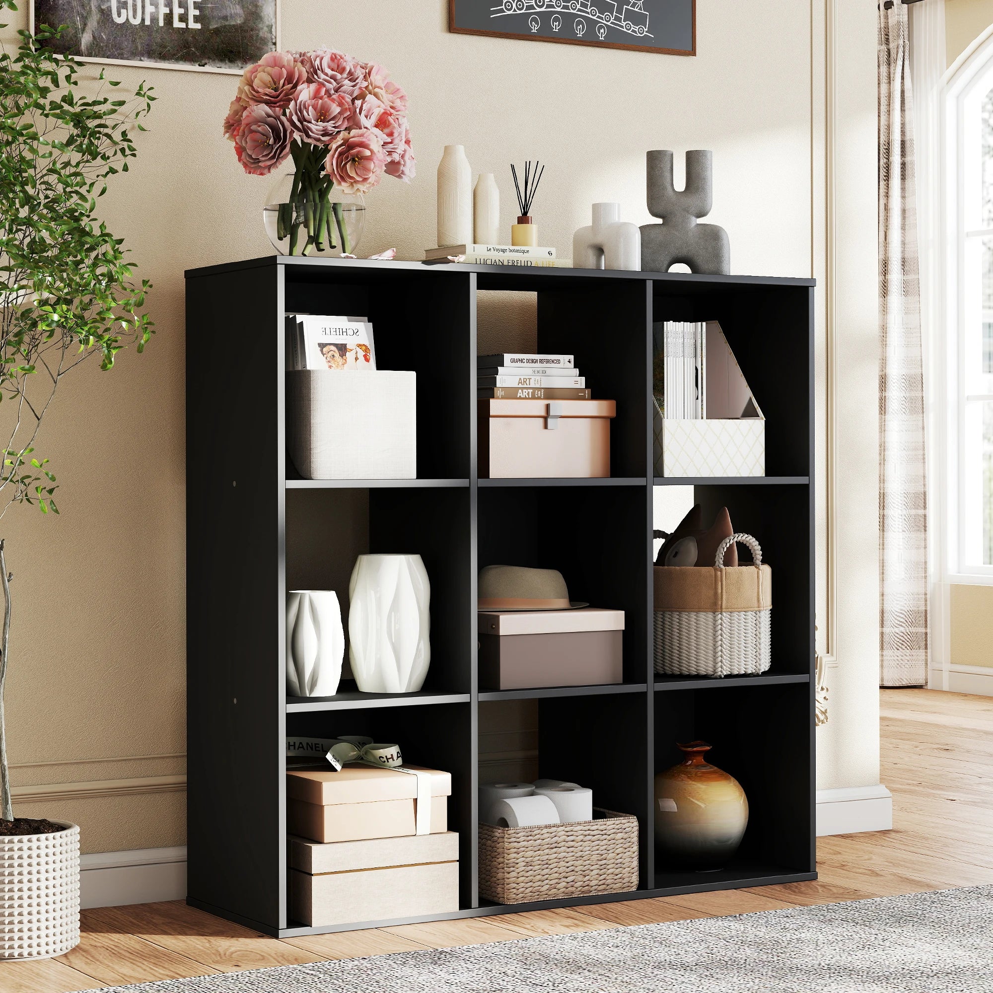 Cube Storage Organizer Wooden Shelf