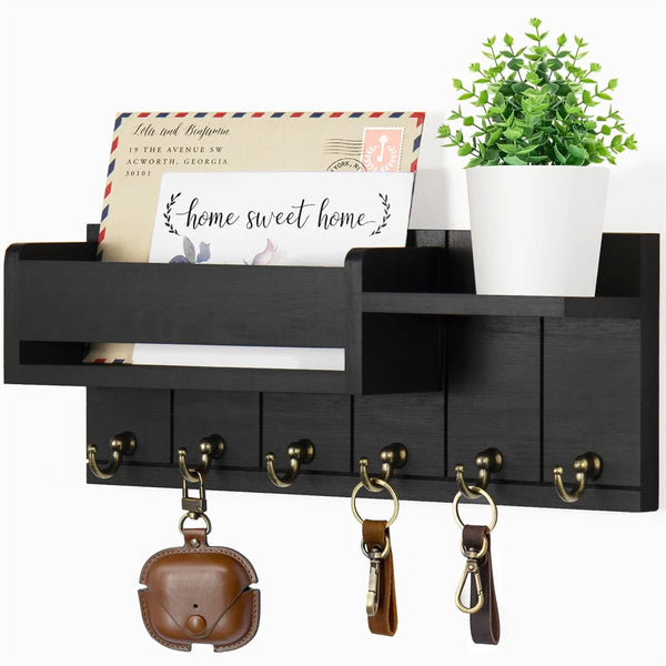 Rustic Wall Key Rack and Shelf