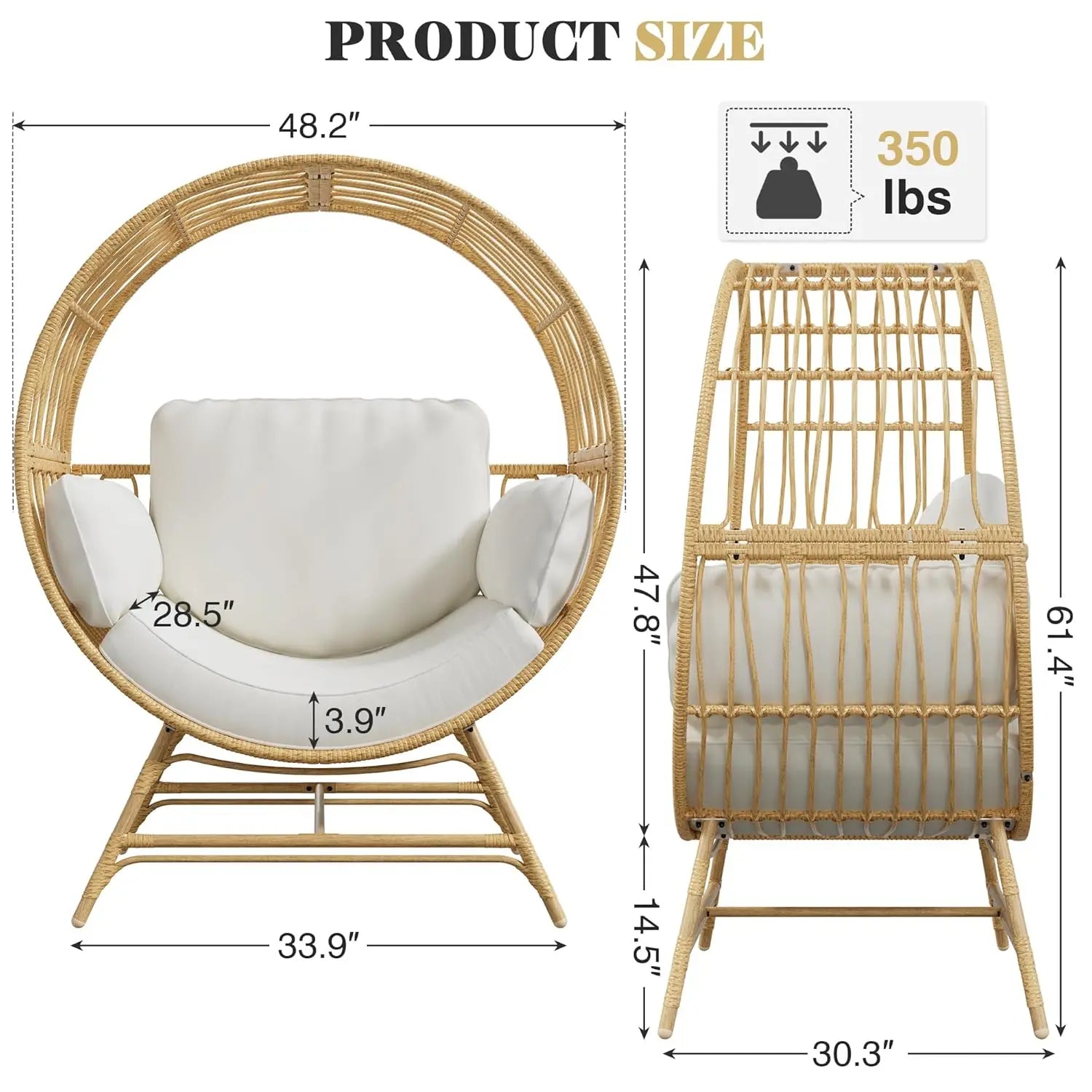 CloudNest Oversized Egg Hanging Chair