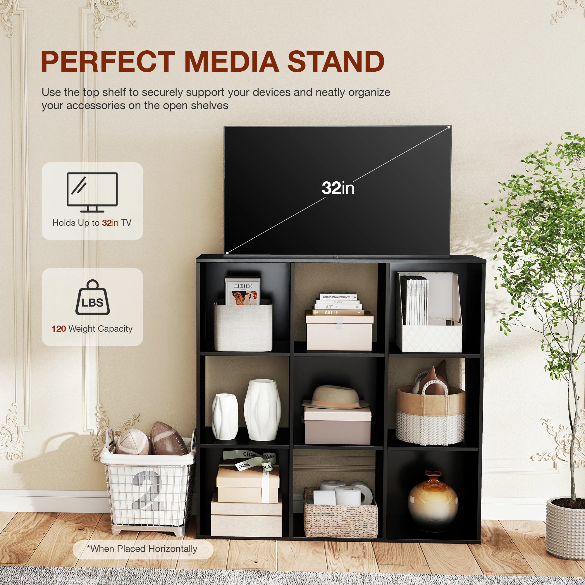 Cube Storage Organizer Wooden Shelf