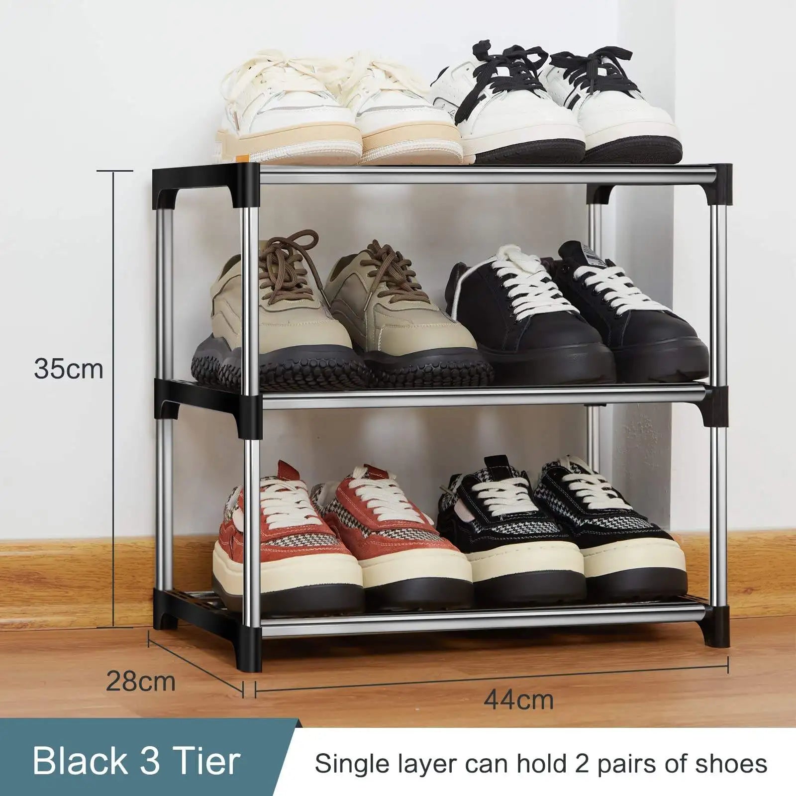 StackFit Modular Space-Saving Shoe Organizer Rack