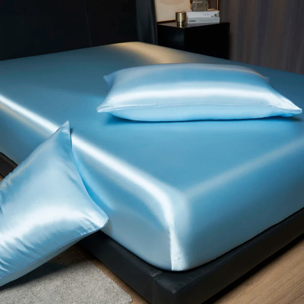 Silk-Like Satin Fitted Sheet Set