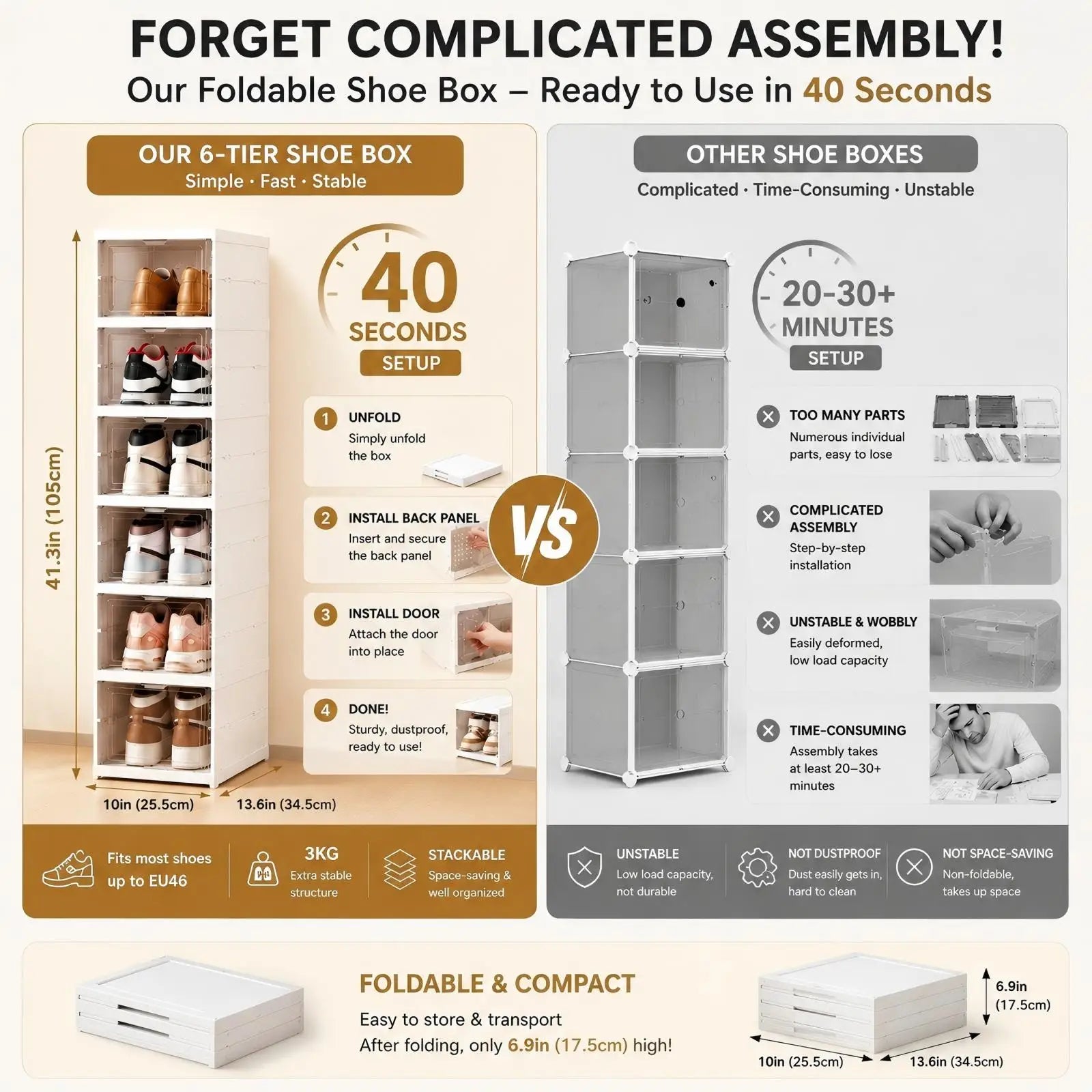 Clear Stackable Sneaker Storage Box